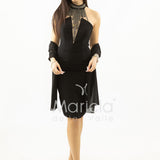 abito midi collana strass SH815AC NERO SHARON 