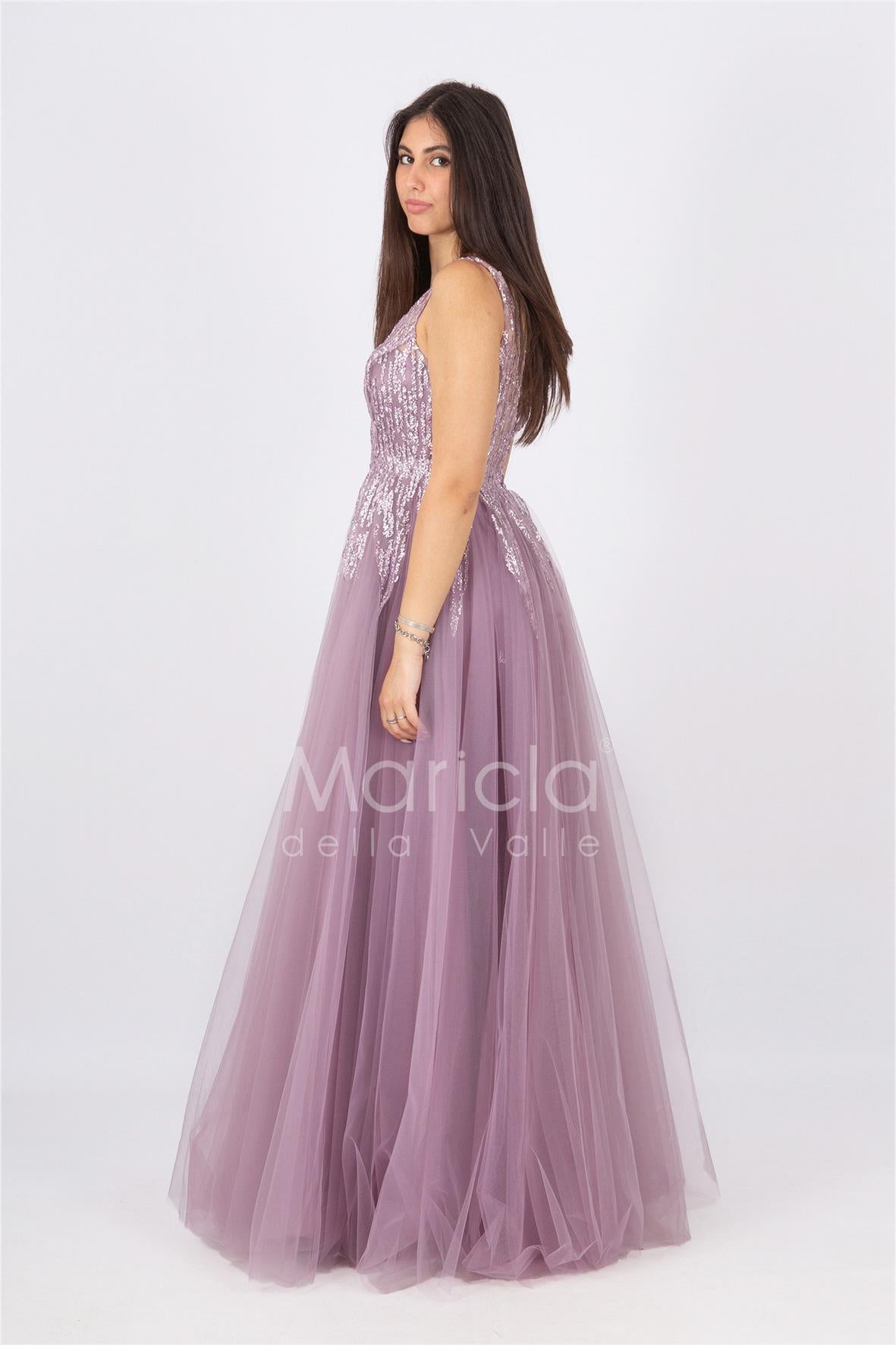 abito bambola toulle e strass FI6871 UVA MARICLA ELEGANCE 