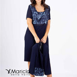 tubino ric.+bolero PF4110 BLU PAOLA FORTI 
