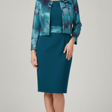 Tubino con giacchino e paillettes LH214AG PETROLIO LUDOVICA HASSLER 