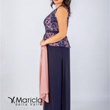 con baschina paiette PF101/22 BLU PAOLA FORTI 