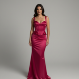 Abito a sirena con corpetto JC35420 FUCSIA MARICLA ELEGANCE 