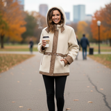 Giubbotto Teddy con Dettagli a Contrasto in Ecopelle LEMURE PANNA MARICLA 