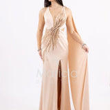 Abito sirena lungo con spacco ANT03JKN NUDE ANTILLE ELEGANCE 