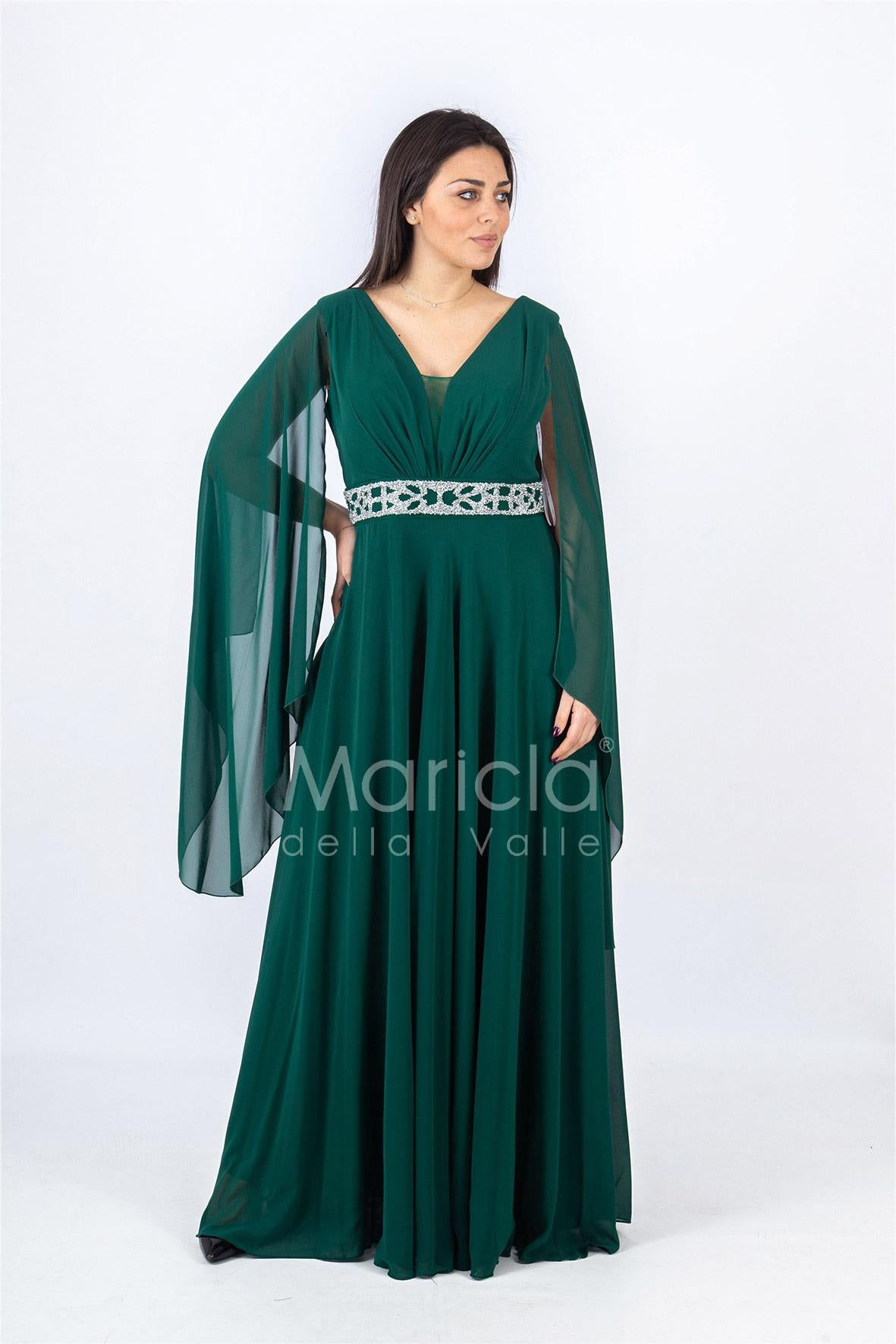 lungo con strass centrali RG60PA VERDE GIGLI CERIMONIA 