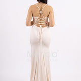 abito sirena corpetto ricamato ANT20412XJ NUDE ANTILLE ELEGANCE 