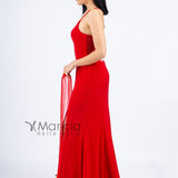Abito lungo con pizzo JC34346 ROSSO MARICLA ELEGANCE 