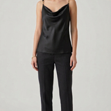Top Fluido in Satin con bretelle a catena DB10939 NERO MARICLA 