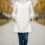 Cappotto con manicotti in pelliccia ROMI2734 PANNA MARICLA 