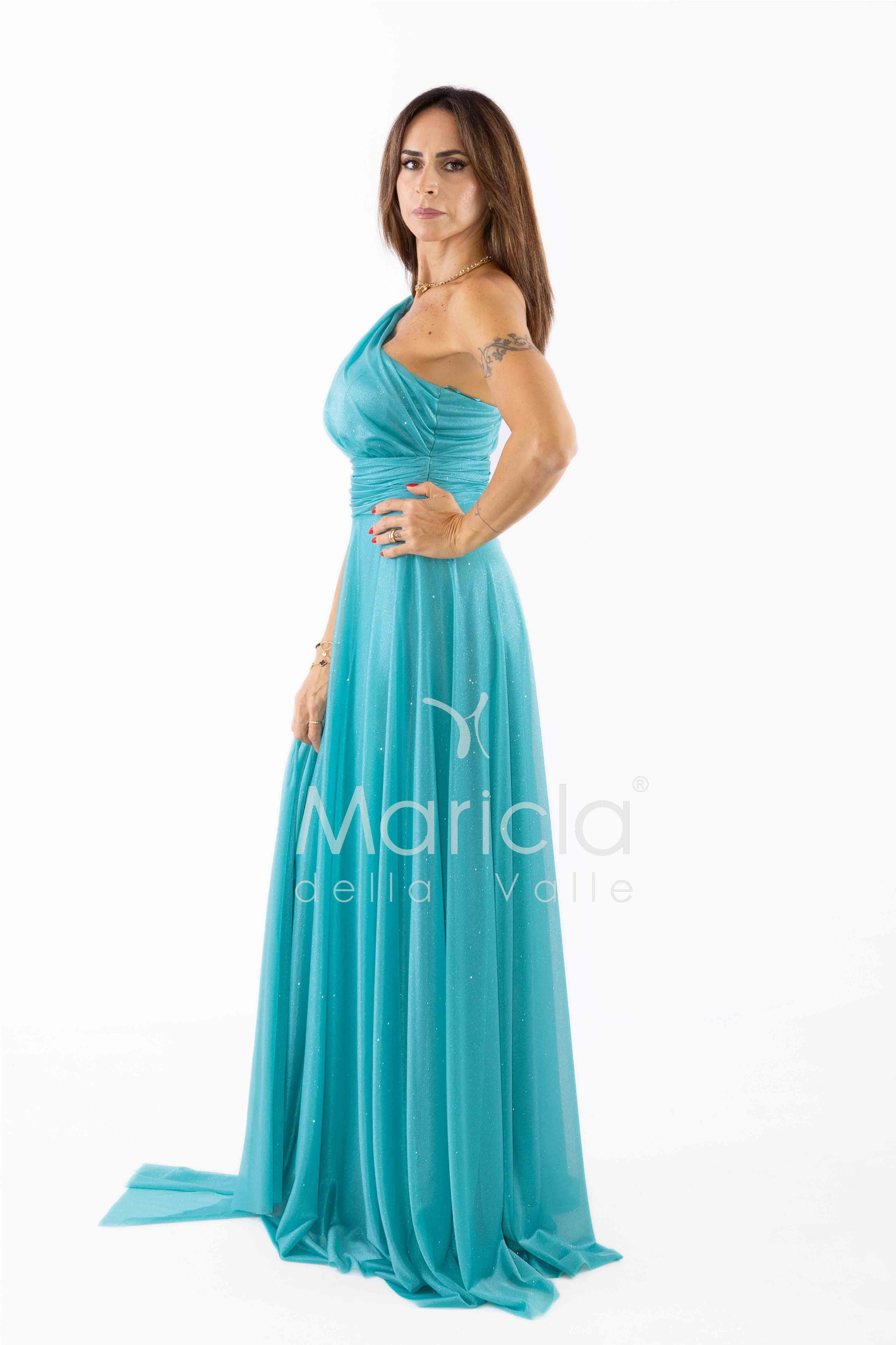 abito monospalla glitter FI7015 TIFFANY MARICLA ELEGANCE 