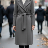 Cappotto Lungo Avvolgente con Cintura EC04608 GRIGIO MARICLA 