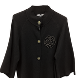 giacca mantellina fiore A26IMP1385 NERO MARICLA 