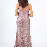 lungo paiette sirena RG4239 ROSA GIGLI CERIMONIA 