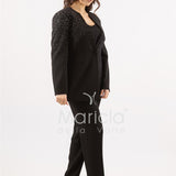 Tailleur Completo 3 pezzi in strass SH728TP NERO SHARON 