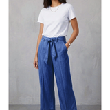 pantalone palazzo jeans cintura MS3090SC SCURO MARICLA 