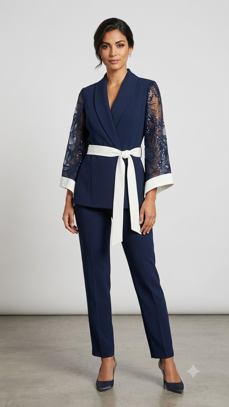 completo kimono PF627 BLU PAOLA FORTI 