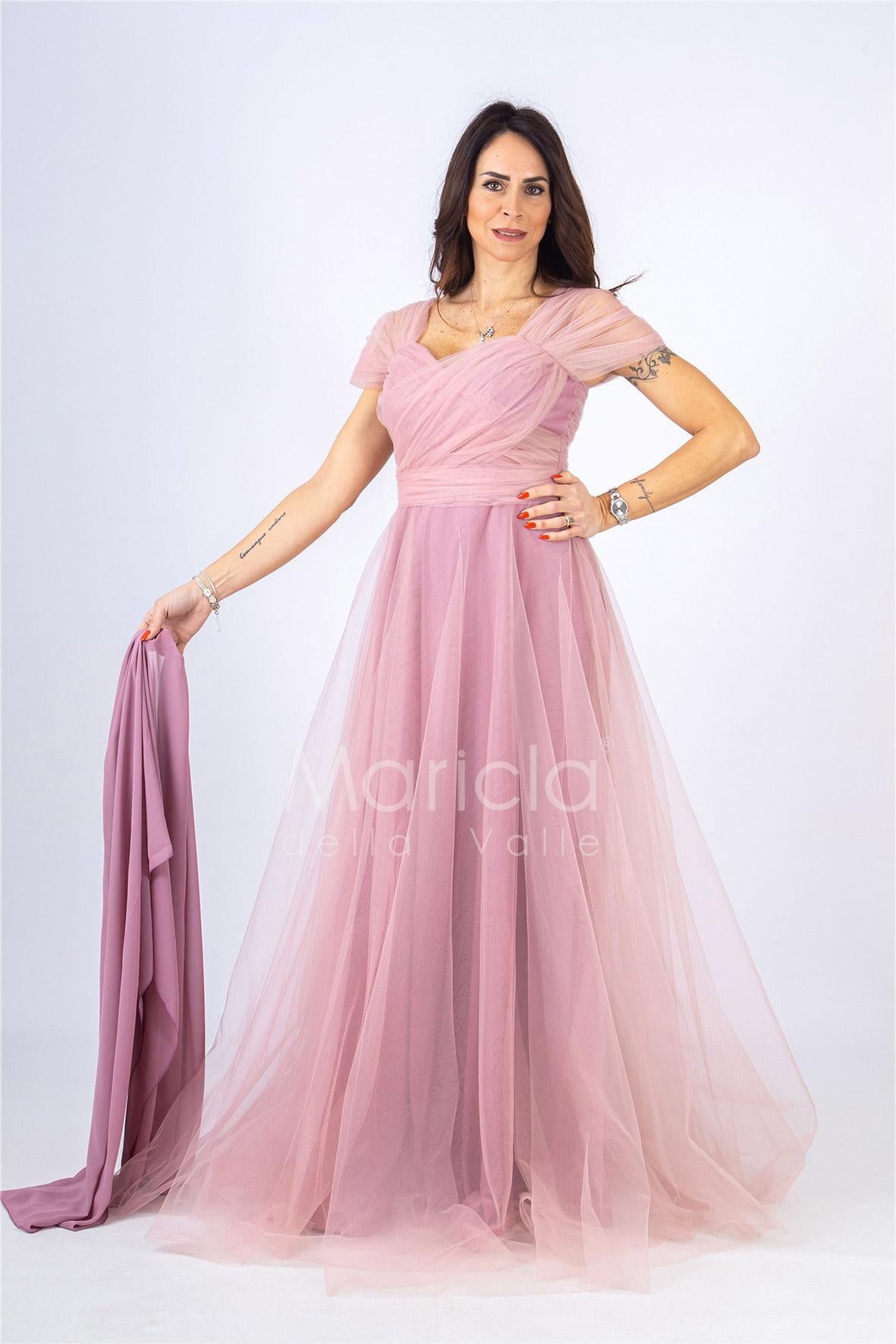 abito incrocio organza JC34898 CIPOLLA MARICLA ELEGANCE 