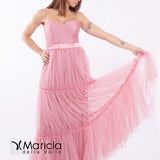 lungo toulle c/cintura AR3095 ROSA MARICLA ELEGANCE 