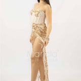 abito paiette con trasparenza e culotte SH848AL ORO SHARON 
