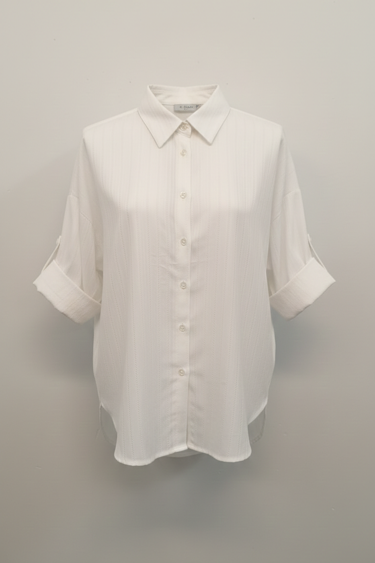 camicia pizzo LIN423 BIANCO MARICLA 