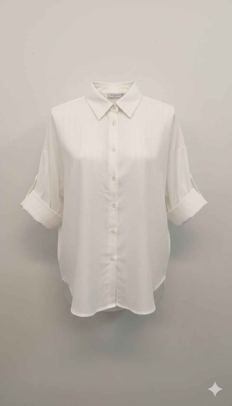 camicia pizzo LIN423 BIANCO MARICLA 
