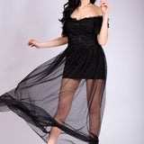 Gonnellone con pantaloncino e corpetto CRI33778 NERO MARICLA ELEGANCE 