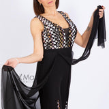 Tuta con paiette PF308 NERO PAOLA FORTI 