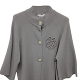 giacca mantellina fiore A26IMP1385 GRIGIO MARICLA 
