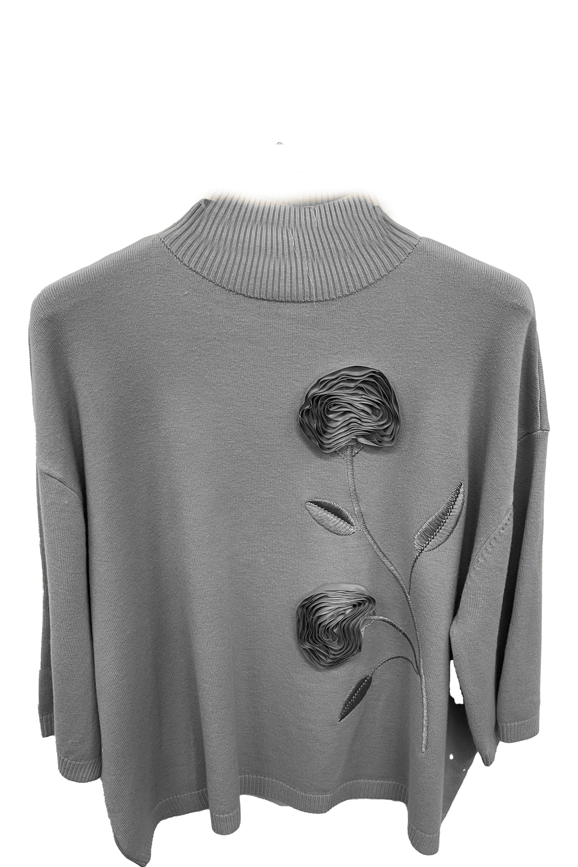 maglia vulcano con fiore A26IMP1763 GRIGIO MARICLA 
