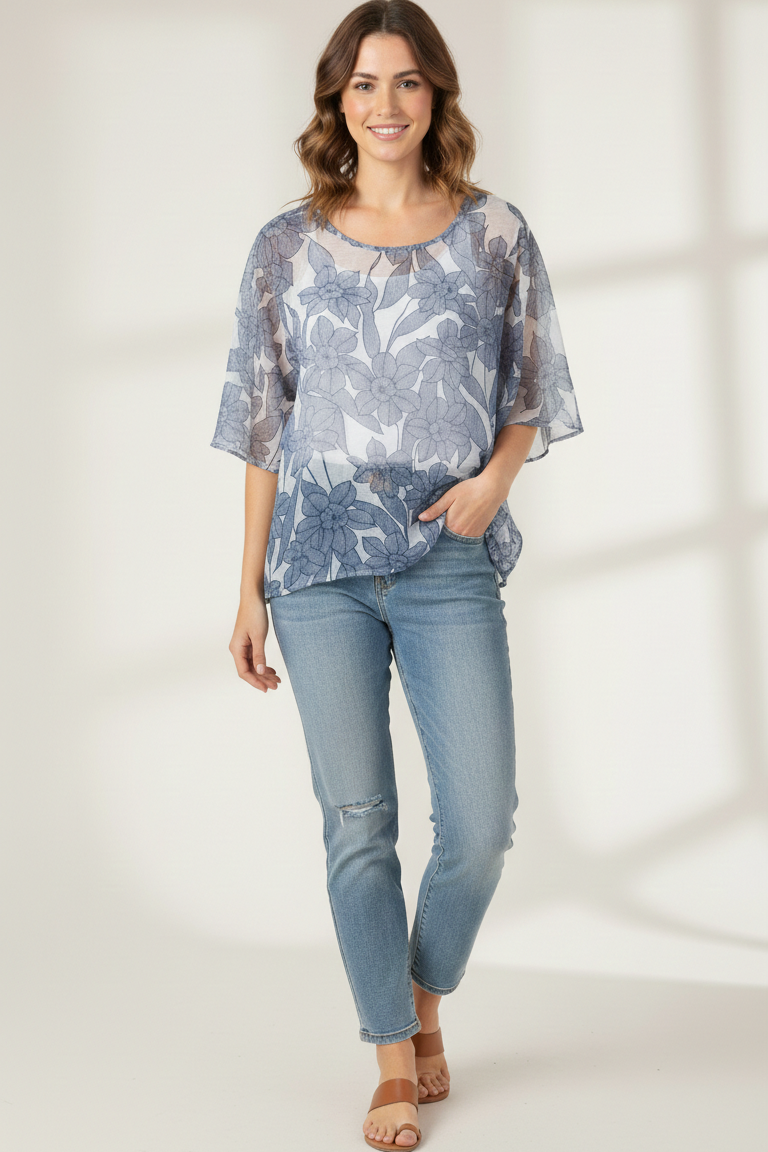 Blusa a Fiori GR1958 POLVERE MARICLA 