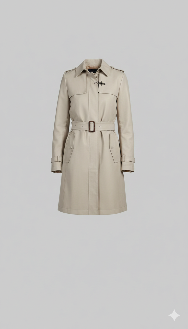 Trench Coat Monopetto con Cintura EC2492 BEIGE MARICLA 