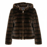 giaccone ecomontone e pelliccia A26IMP808 MORO MARICLA 