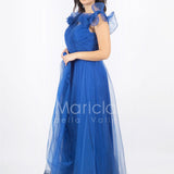 abito lungo arriccio manica JC28790 ROYAL MARICLA ELEGANCE 