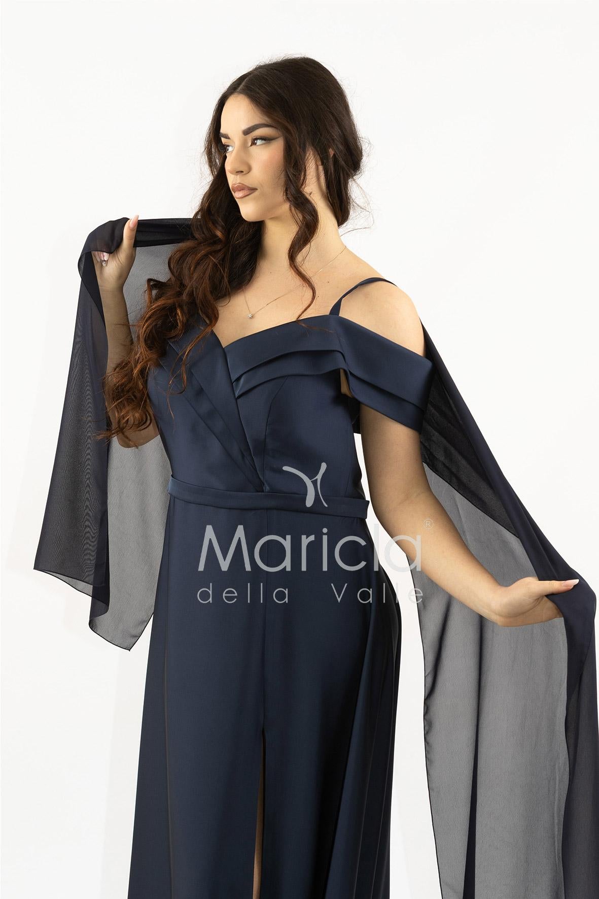 abito lungo scollo omerale SH854AL BLU SHARON 