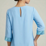 Blusa Elegante con Polsini in Paillettes FFSUSY CELESTE MARICLA 