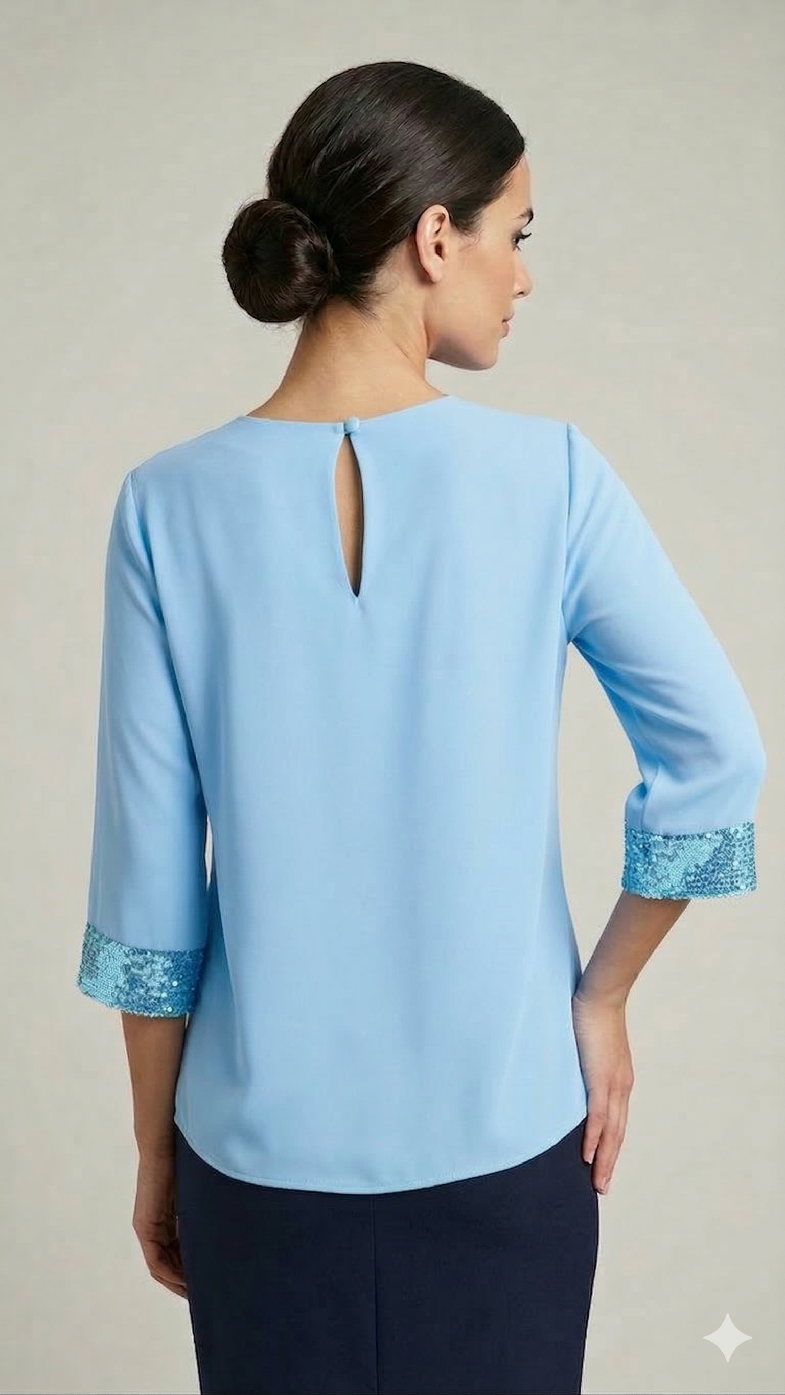 Blusa Elegante con Polsini in Paillettes FFSUSY CELESTE MARICLA 