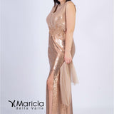 lungo paiette JC34570 CHAMPAGNE MARICLA ELEGANCE 