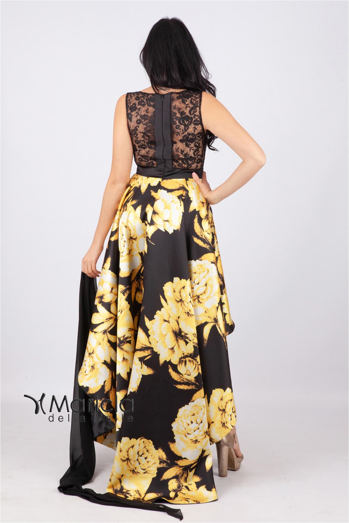 Abito lungo monospalla MVV42178 GIALLO MARIA VITTORIA VINCI 