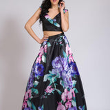 Gonnellone floreale con corpetto JC33656 NERO MARICLA ELEGANCE 