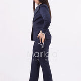 Tailleur con collo in paillettes ROMI3864 BLU MARICLA 