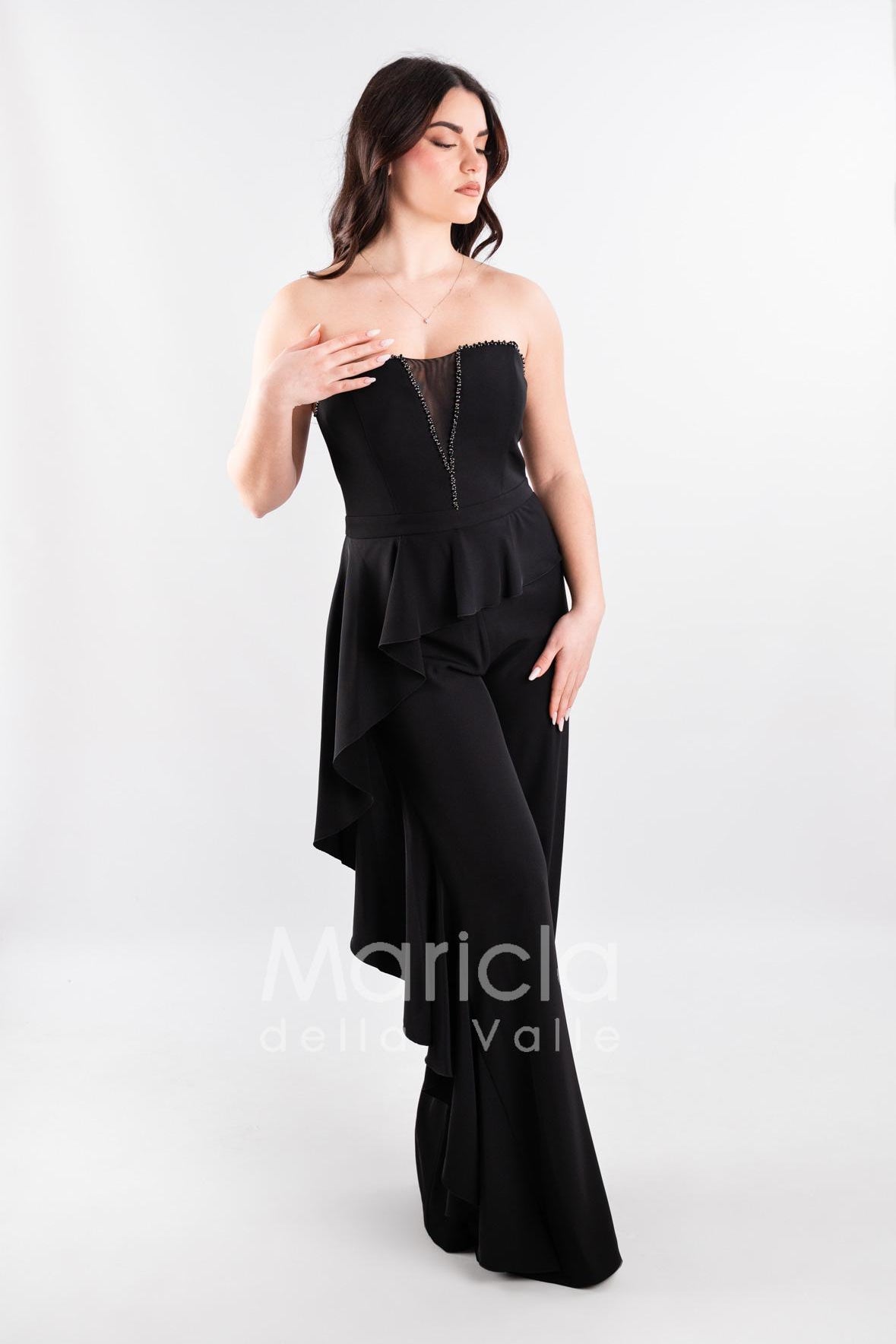 tuta con baschina PF108 NERO PAOLA FORTI 