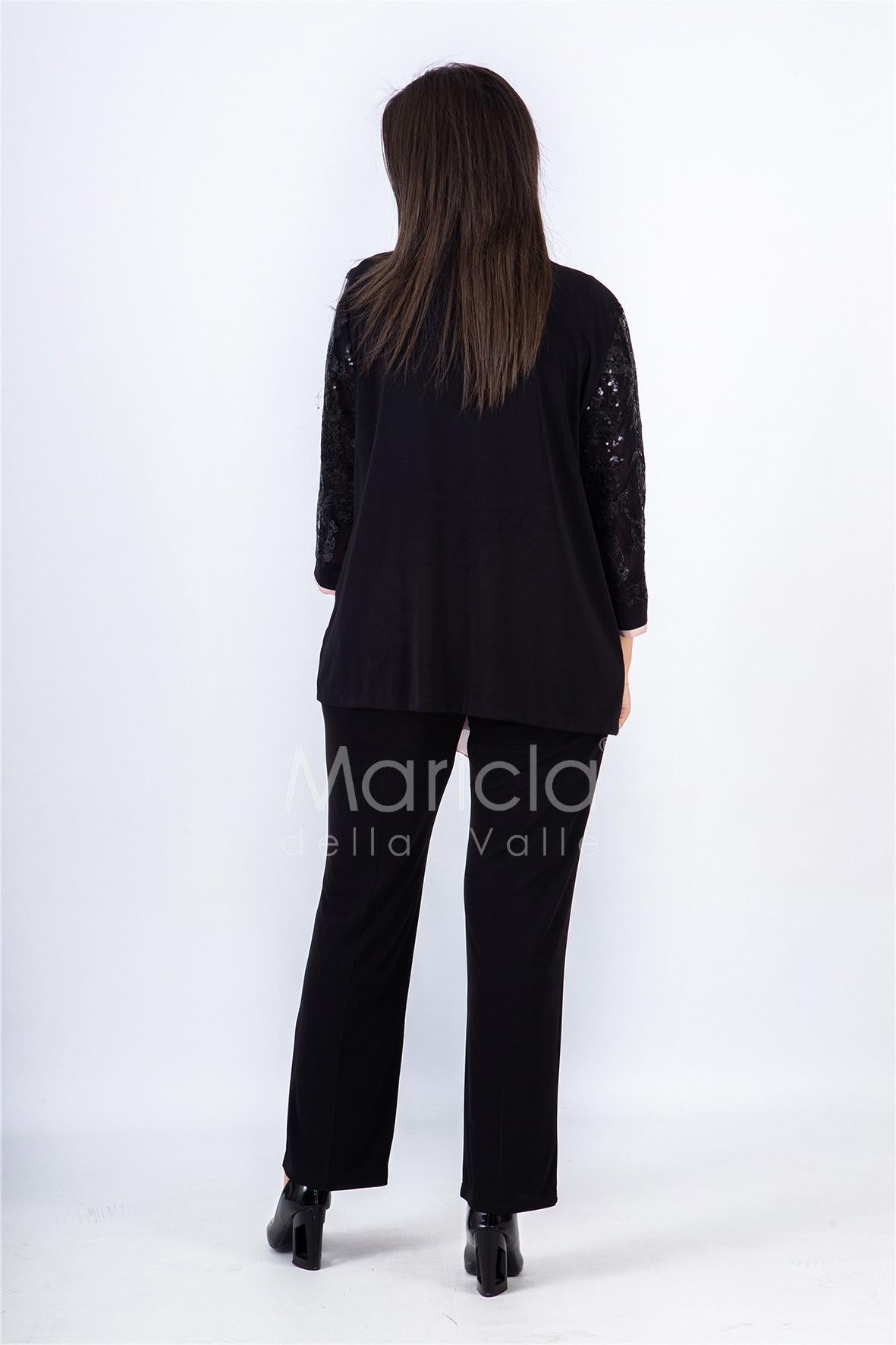 3 pz giacca paiette SH3010 NERO SHARON 