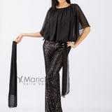 Tuta con pantalone paillettes LDR7 NERO LES DEMOISELLES 