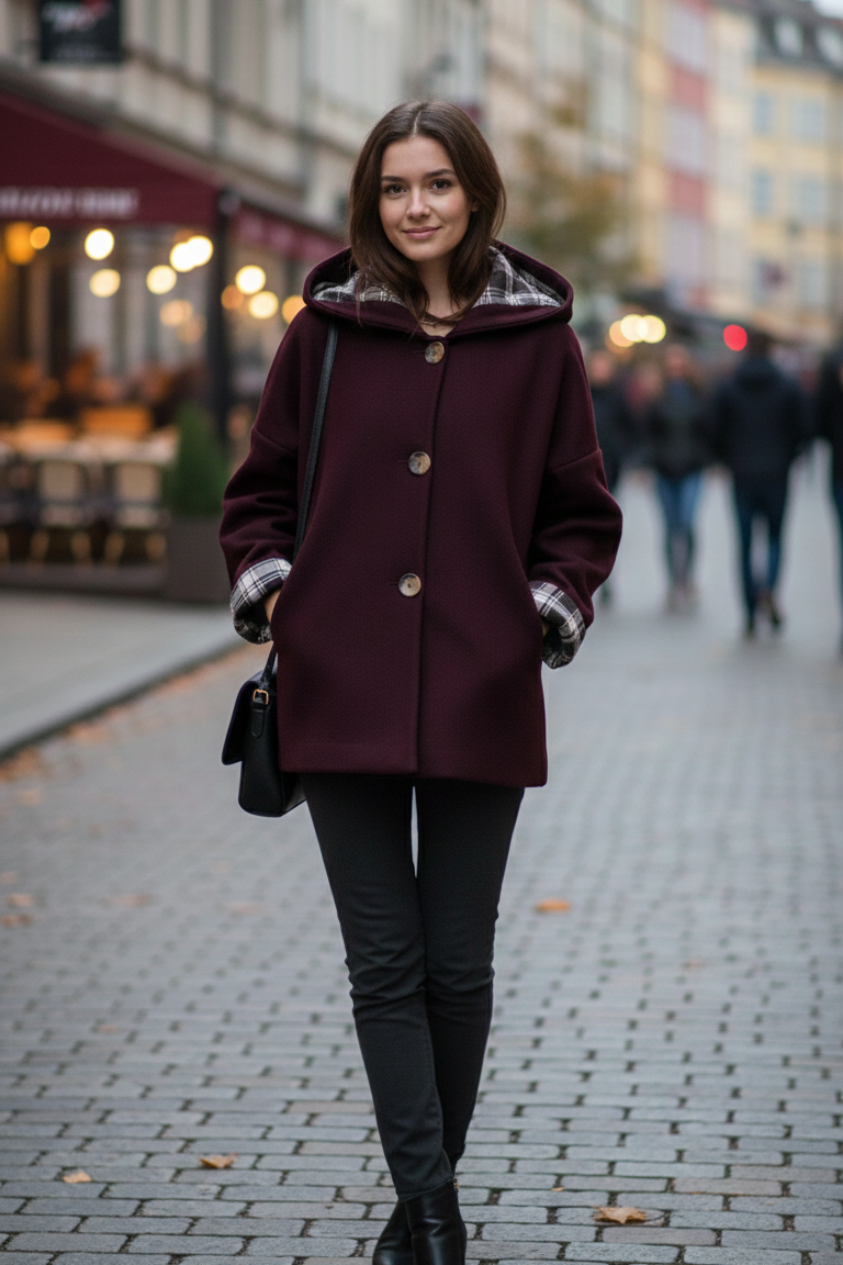 Giaccone con cappuccio interni fantasia scozzese YAK AMARONE MARICLA 