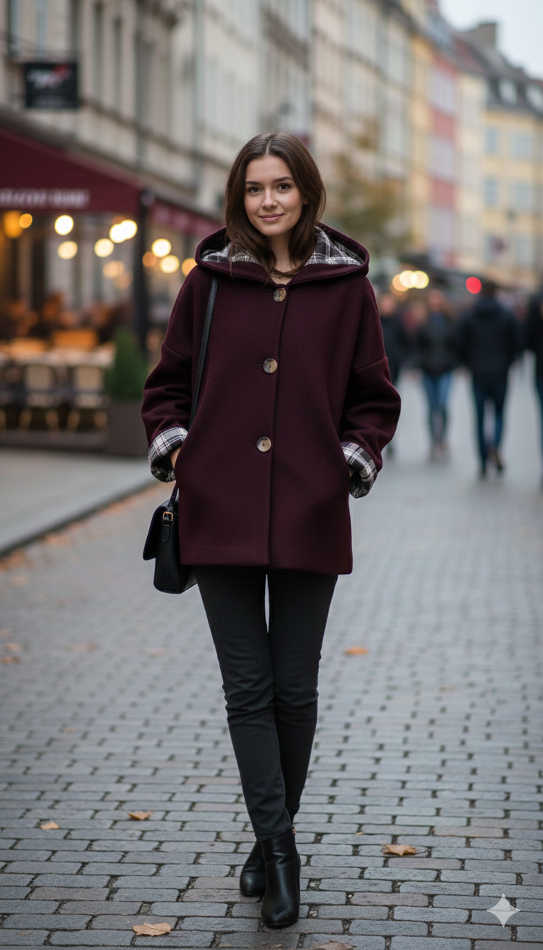 Giaccone con cappuccio interni fantasia scozzese YAK AMARONE MARICLA 