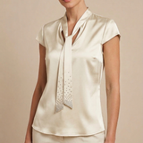 casacca cravatta strass DB10937 CREMA MARICLA 