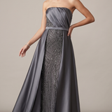 Abito a sirena con strass ALC17 GRIGIO MARICLA ELEGANCE 