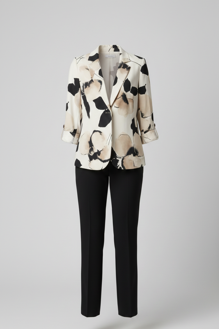 tailleur con giacca fantasia ATENA NERO MARICLA 