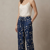 pantalone pois e fantasia CF70217 BLU CARLA FERRONI 