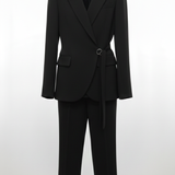 tailleur con giacca incrocio LIBERTY NERO MARICLA 